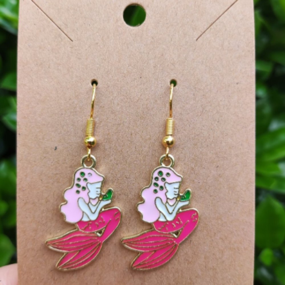 Pink Mermaid Earrings